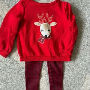 Red Kids Reindeer Sweater and Leggings by Carter’s